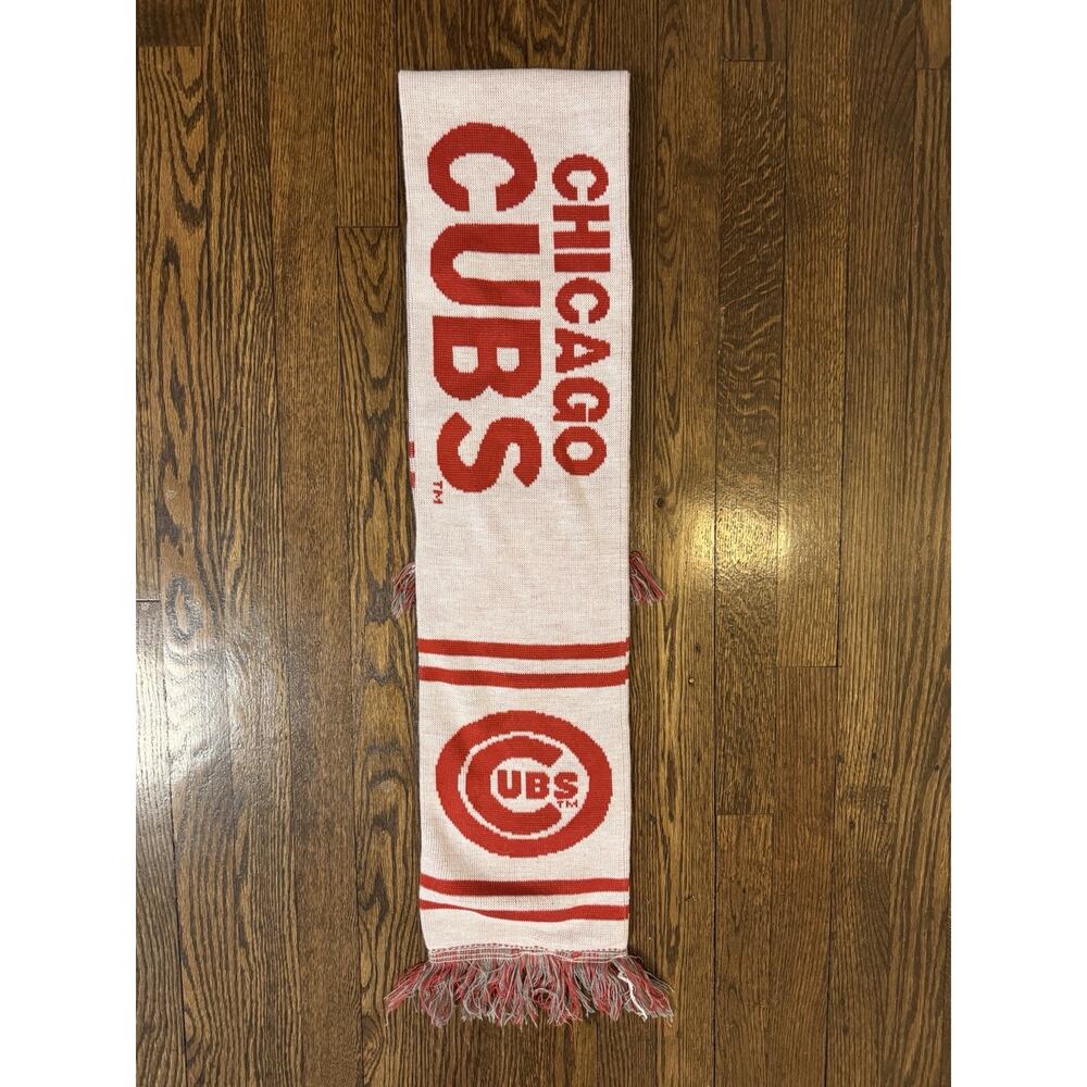 Success Promotions Chicago Cubs MLB Scarf 48 in White Red Baseball Fan Apparel